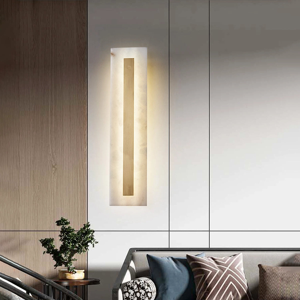 Alabaster Rounded Wall Lamp