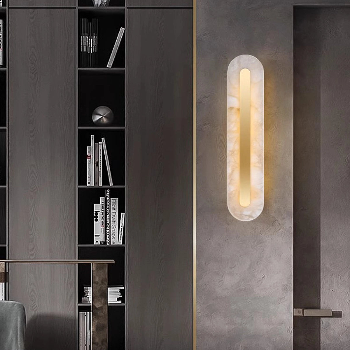 Alabaster Rounded Wall Lamp