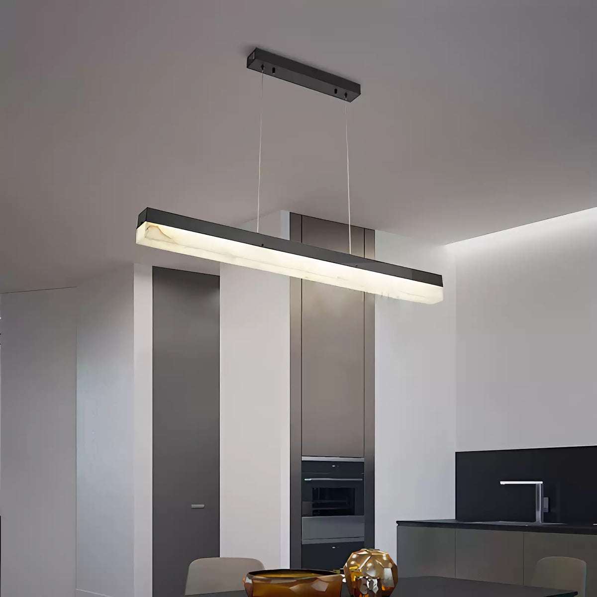 Alabaster Simple Linear Chandelier