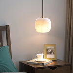 Alabaster Square Bedside Pendant Lamp