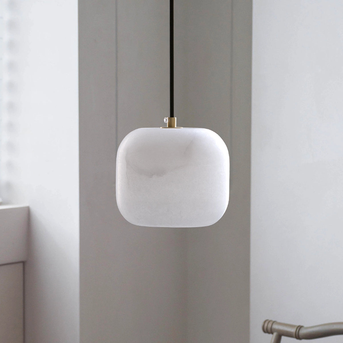 Alabaster Square Bedside Pendant Lamp
