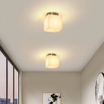 Alabaster Square Brass Ceiling Light