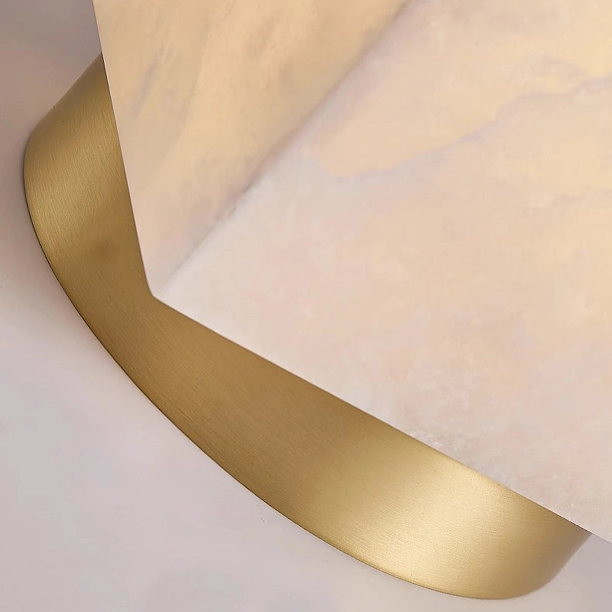 Alabaster Square Brass Ceiling Light