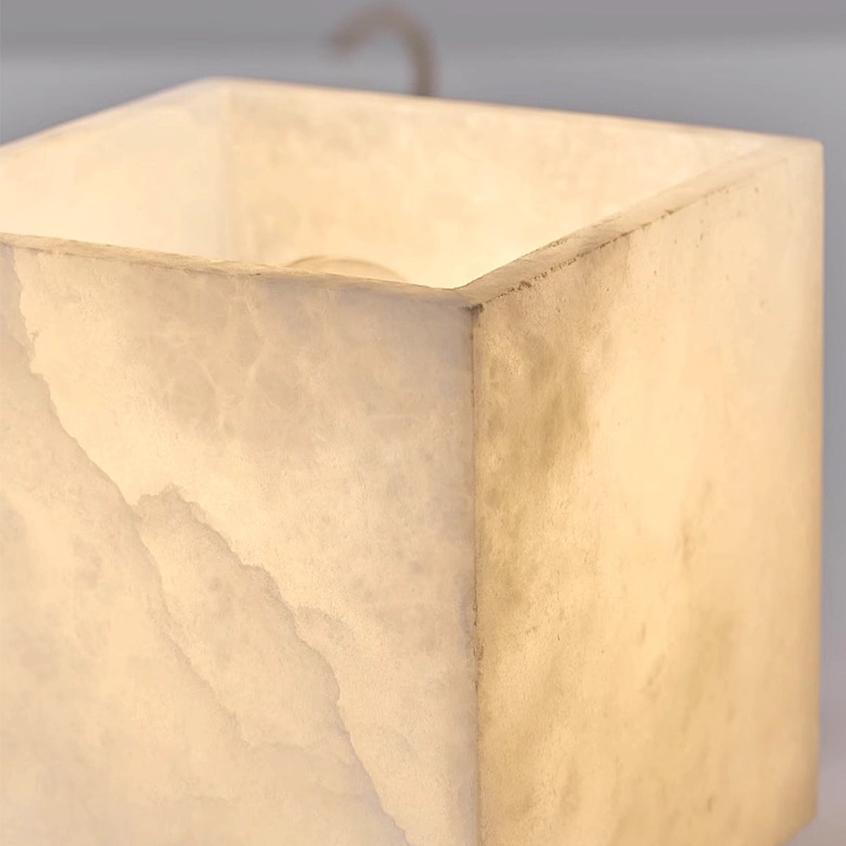 Alabaster Square Brass Ceiling Light