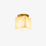 Alabaster Square Brass Ceiling Light