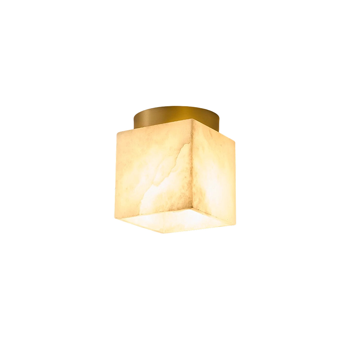 Alabaster Square Brass Ceiling Light