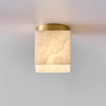 Alabaster Square Brass Ceiling Light