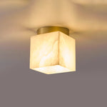 Alabaster Square Brass Ceiling Light