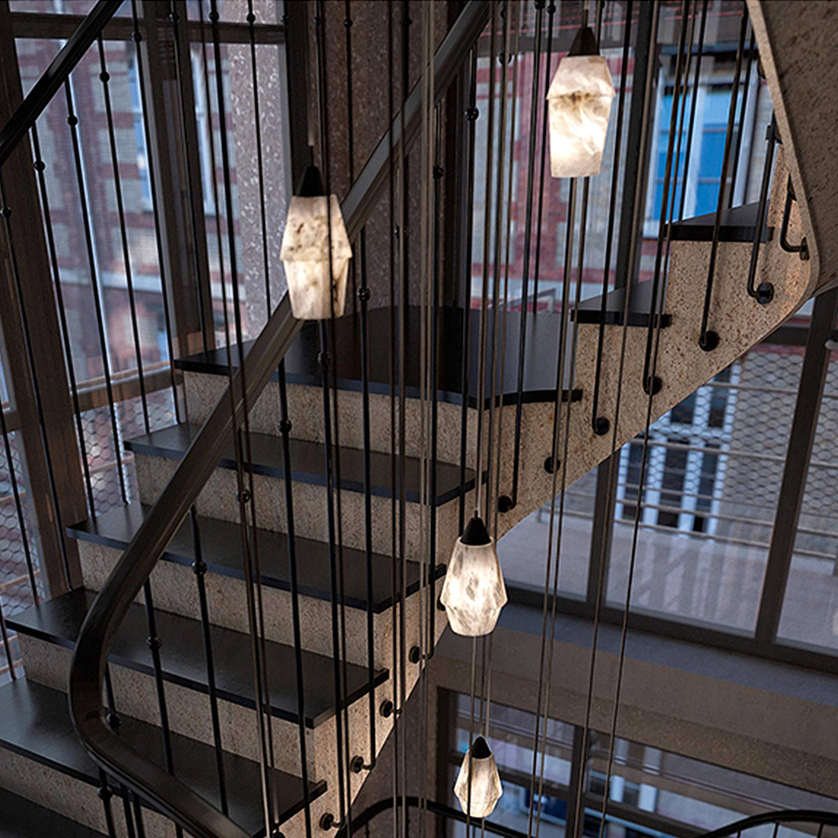 Alabaster Ten-Ma-Do Pendant Lamp