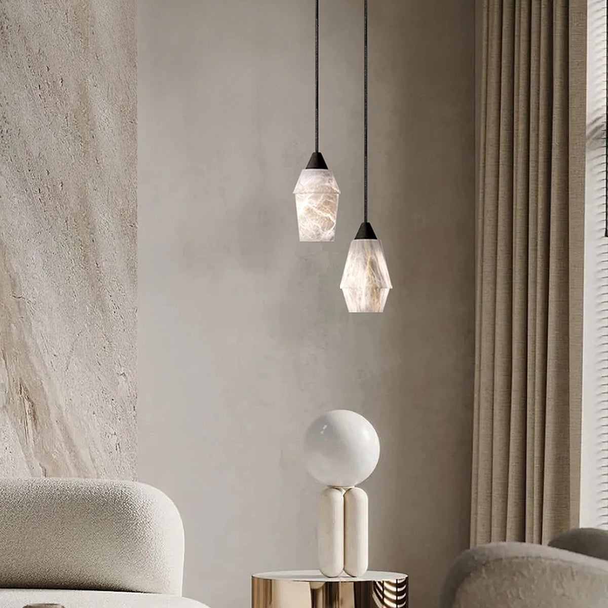 Alabaster Ten-Ma-Do Pendant Lamp