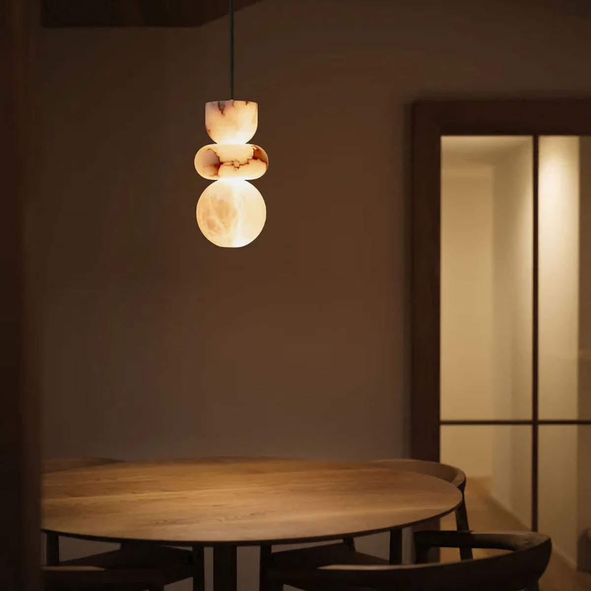 Alabaster Totem Pendant Lamp