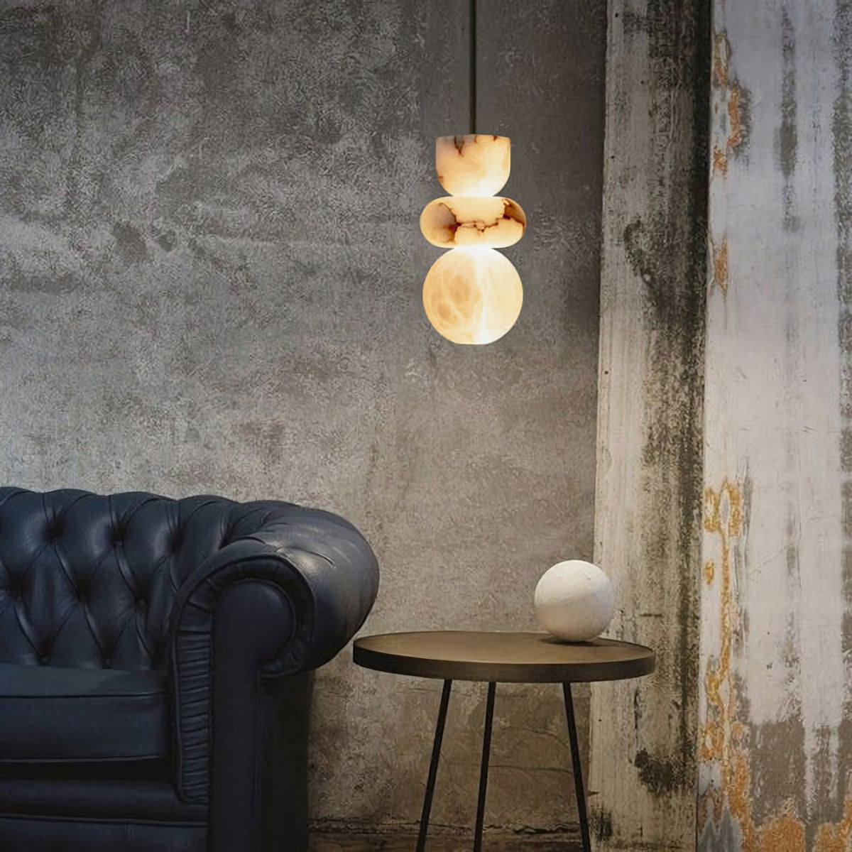 Alabaster Totem Pendant Lamp