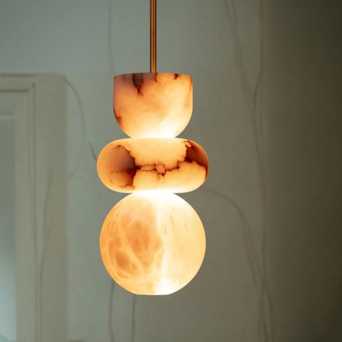 Alabaster Totem Pendant Lamp