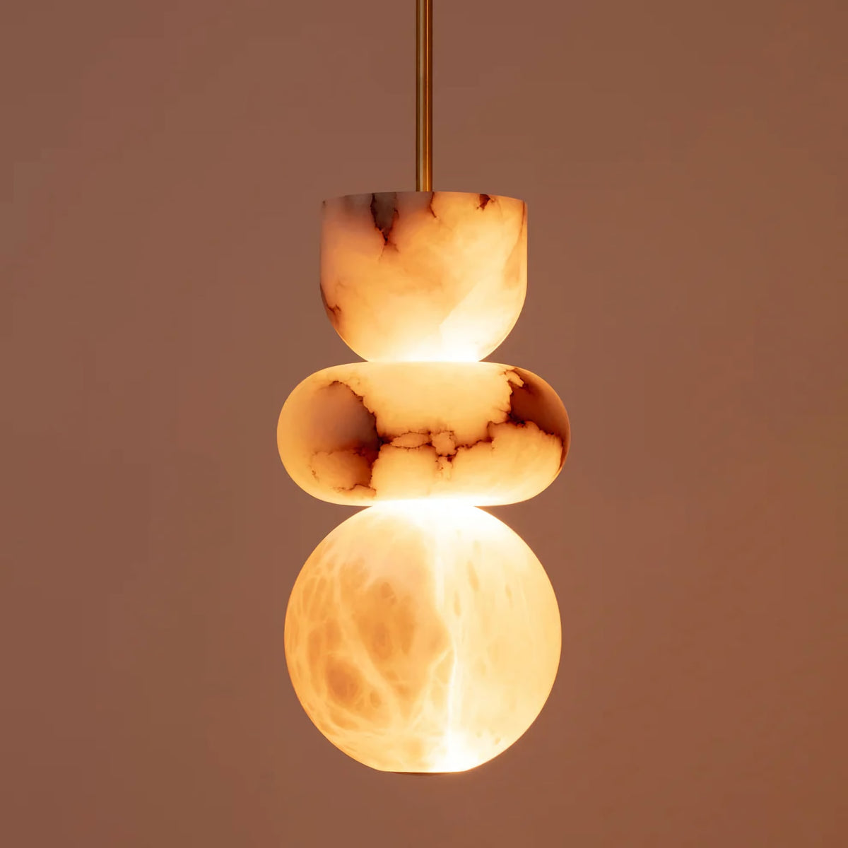 Alabaster Totem Pendant Lamp