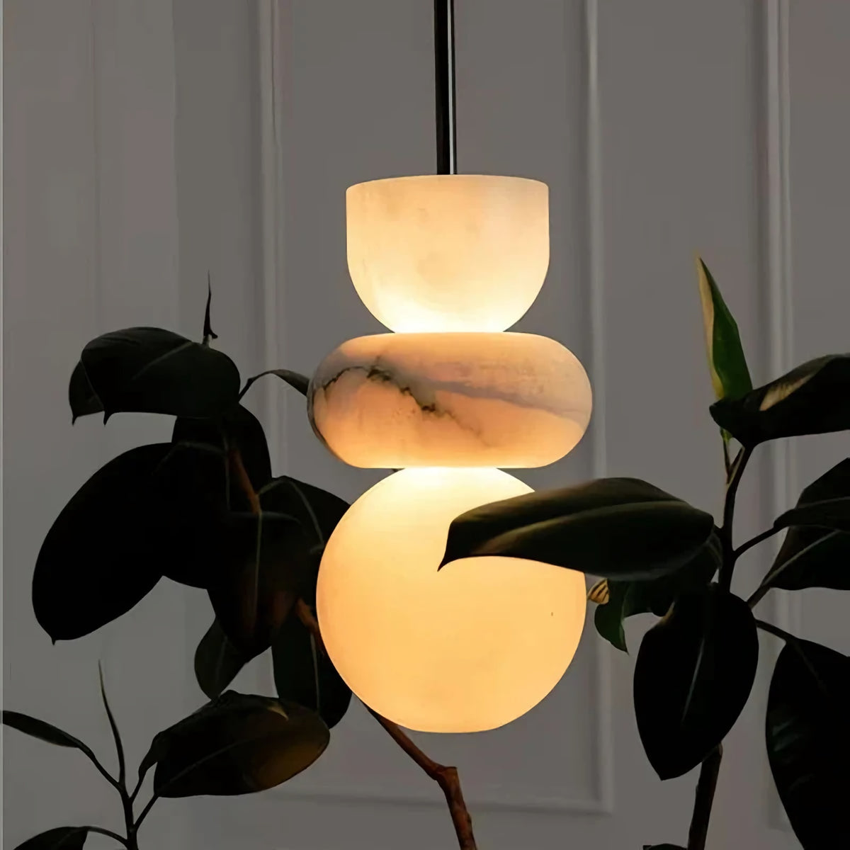 Alabaster Totem Pendant Lamp