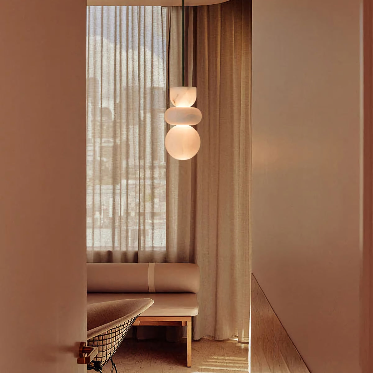 Alabaster Totem Pendant Lamp