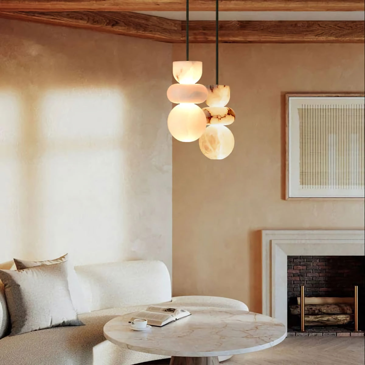 Alabaster Totem Pendant Lamp