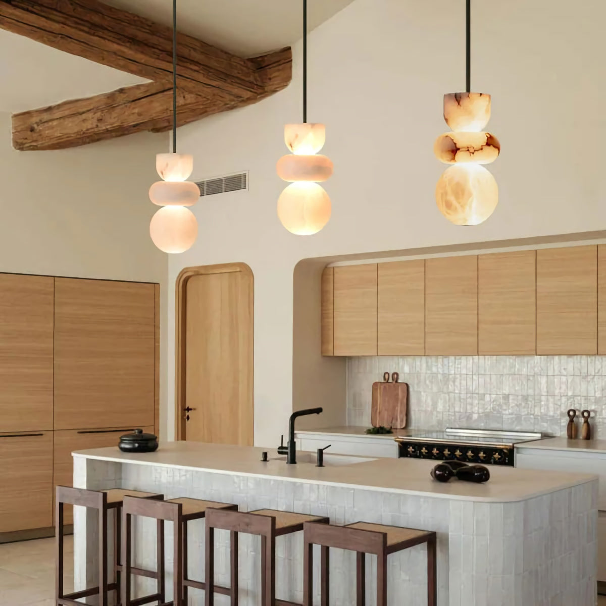 Alabaster Totem Pendant Lamp