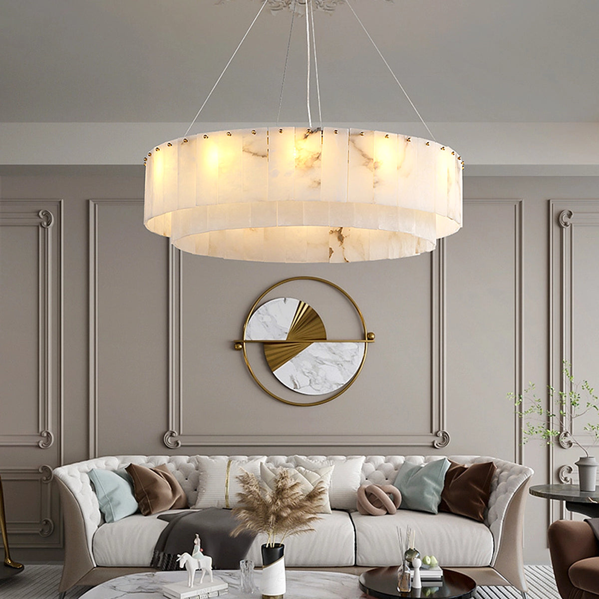 Alabaster Two Tier Chandelier