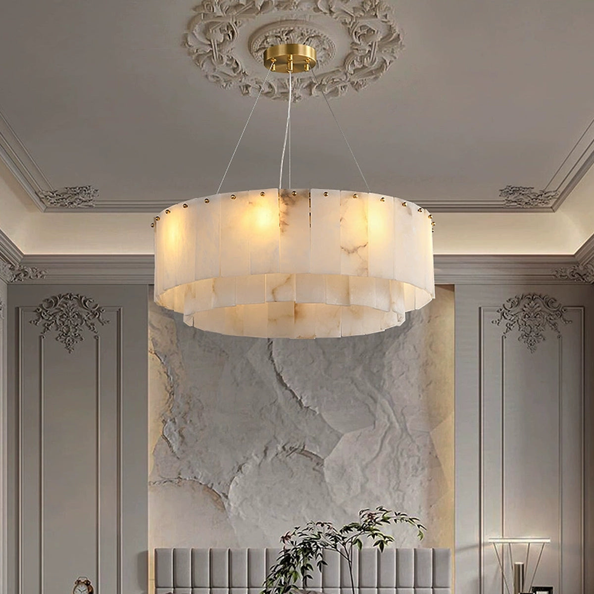 Alabaster Two Tier Chandelier