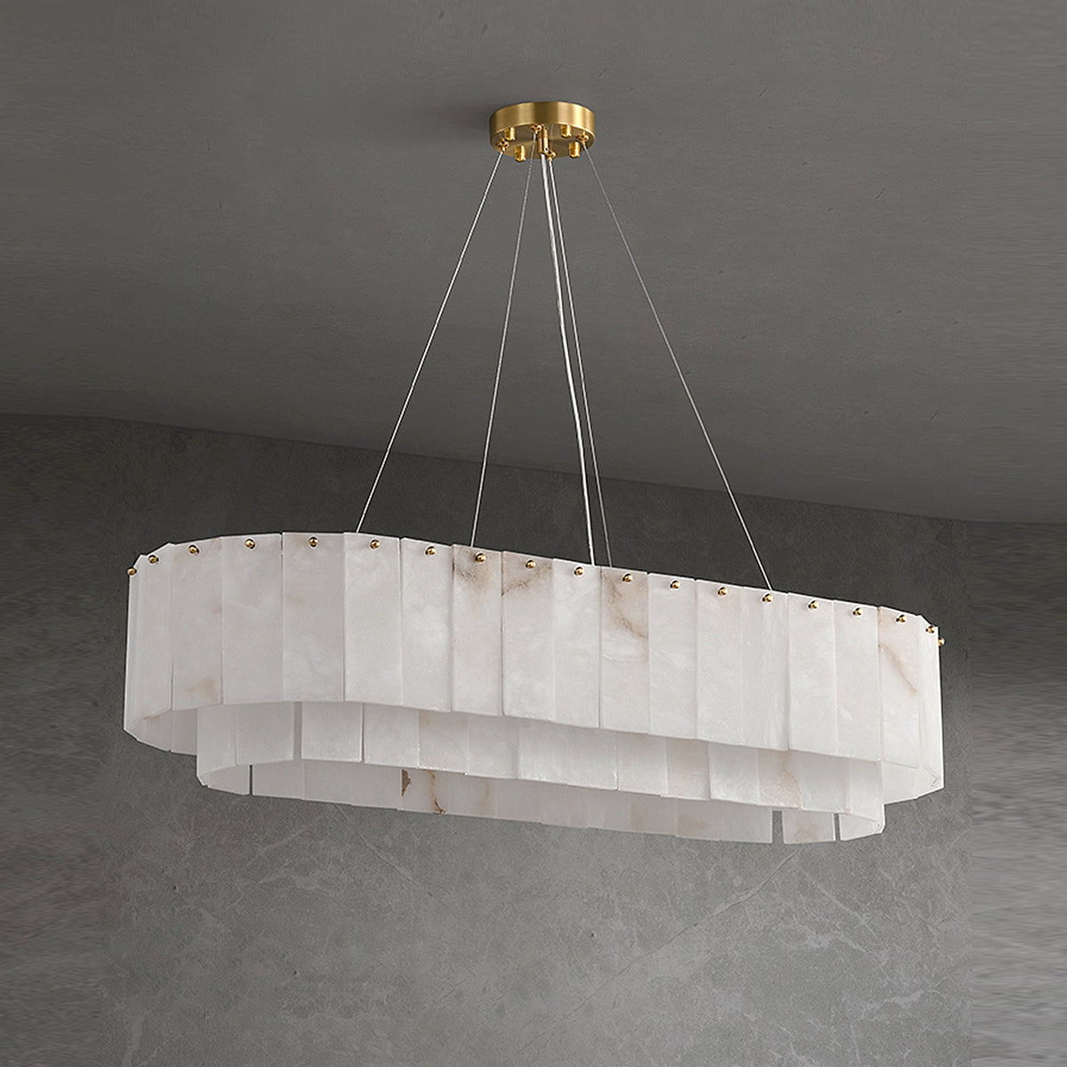 Alabaster Two Tier Chandelier
