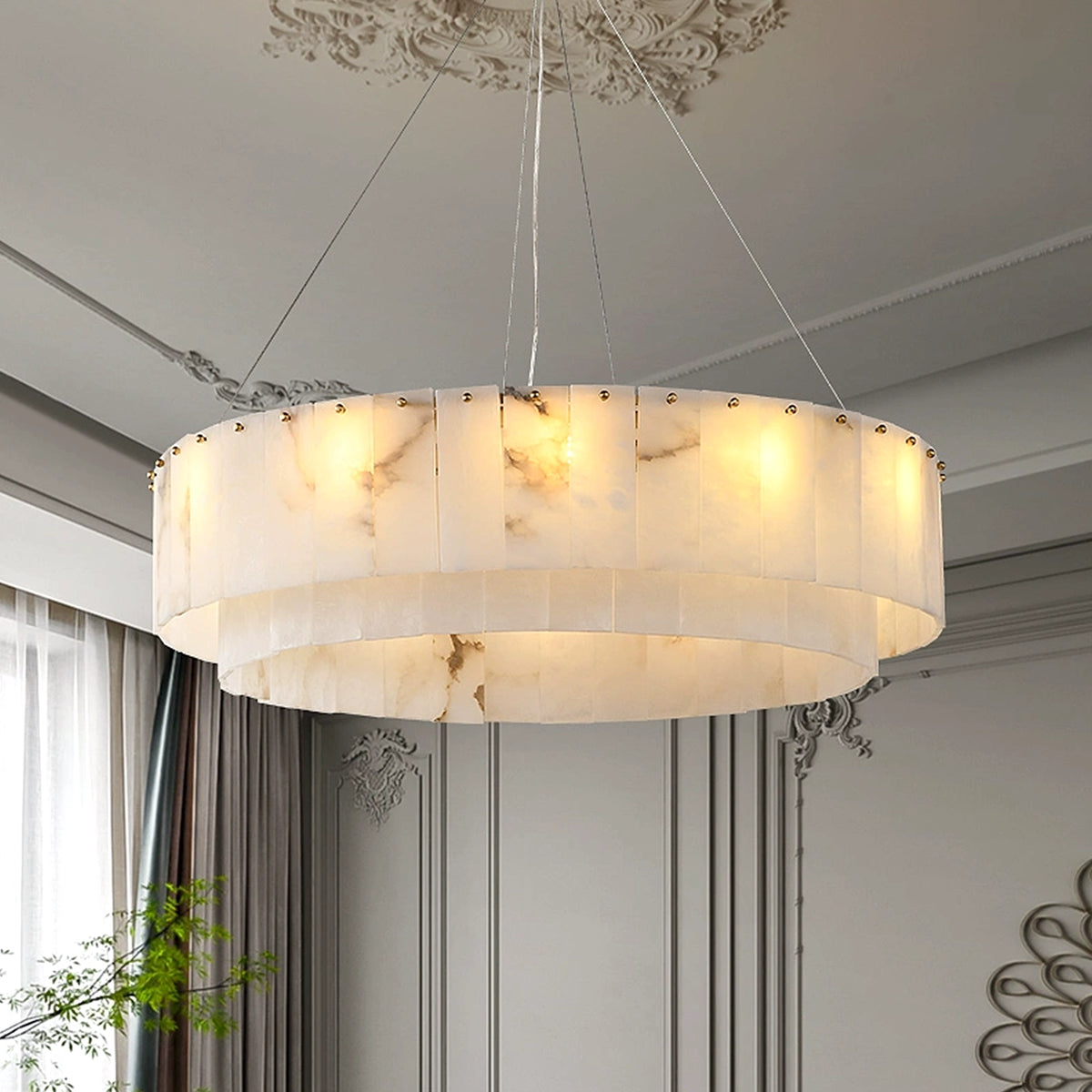 Alabaster Two Tier Chandelier