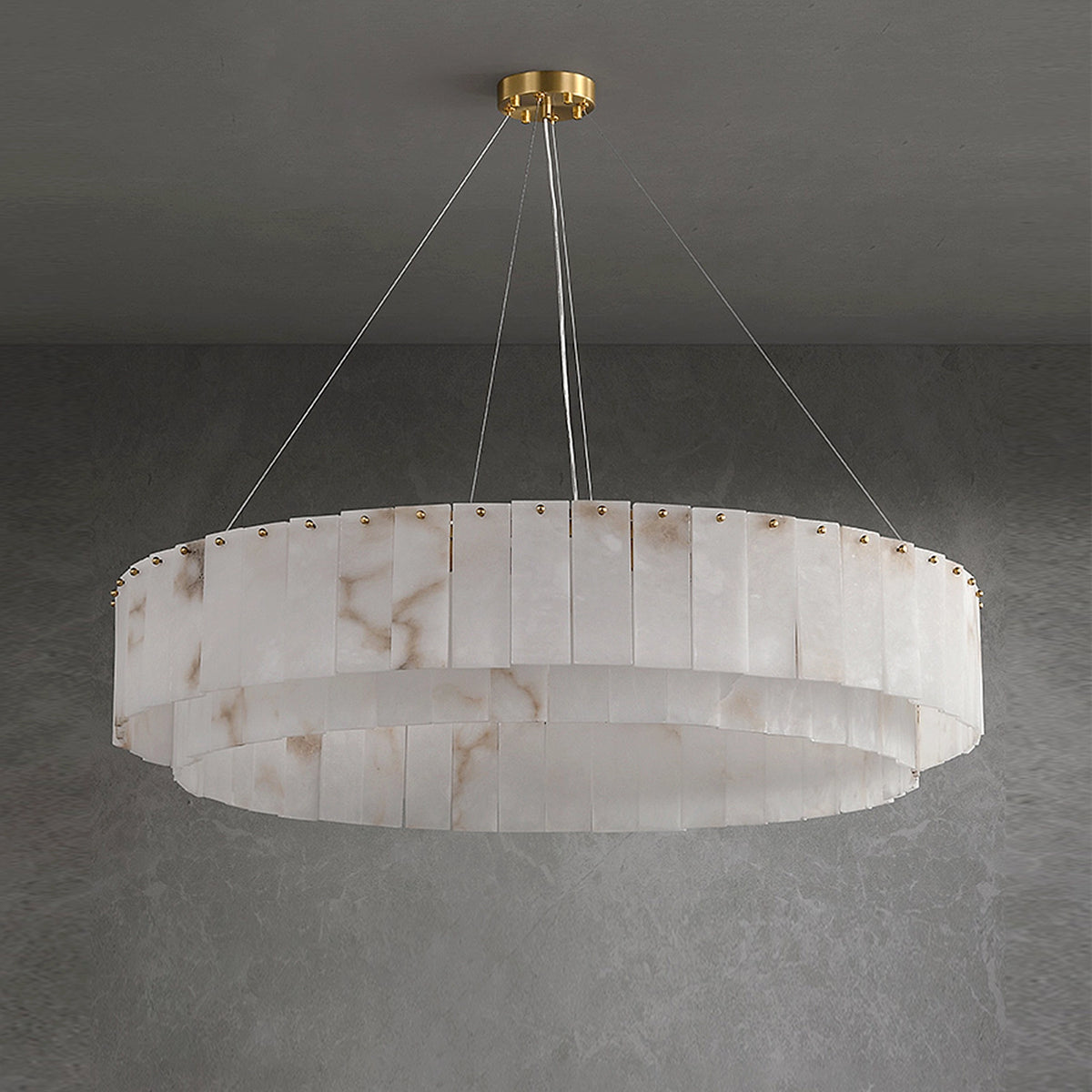 Alabaster Two Tier Chandelier