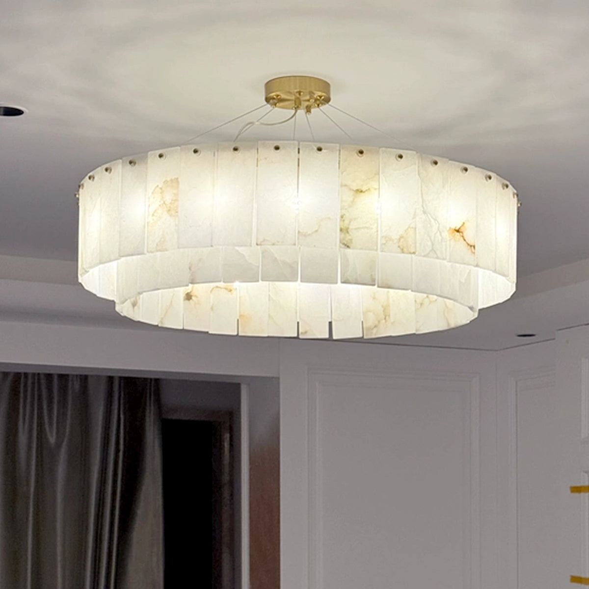 Alabaster Two Tier Chandelier