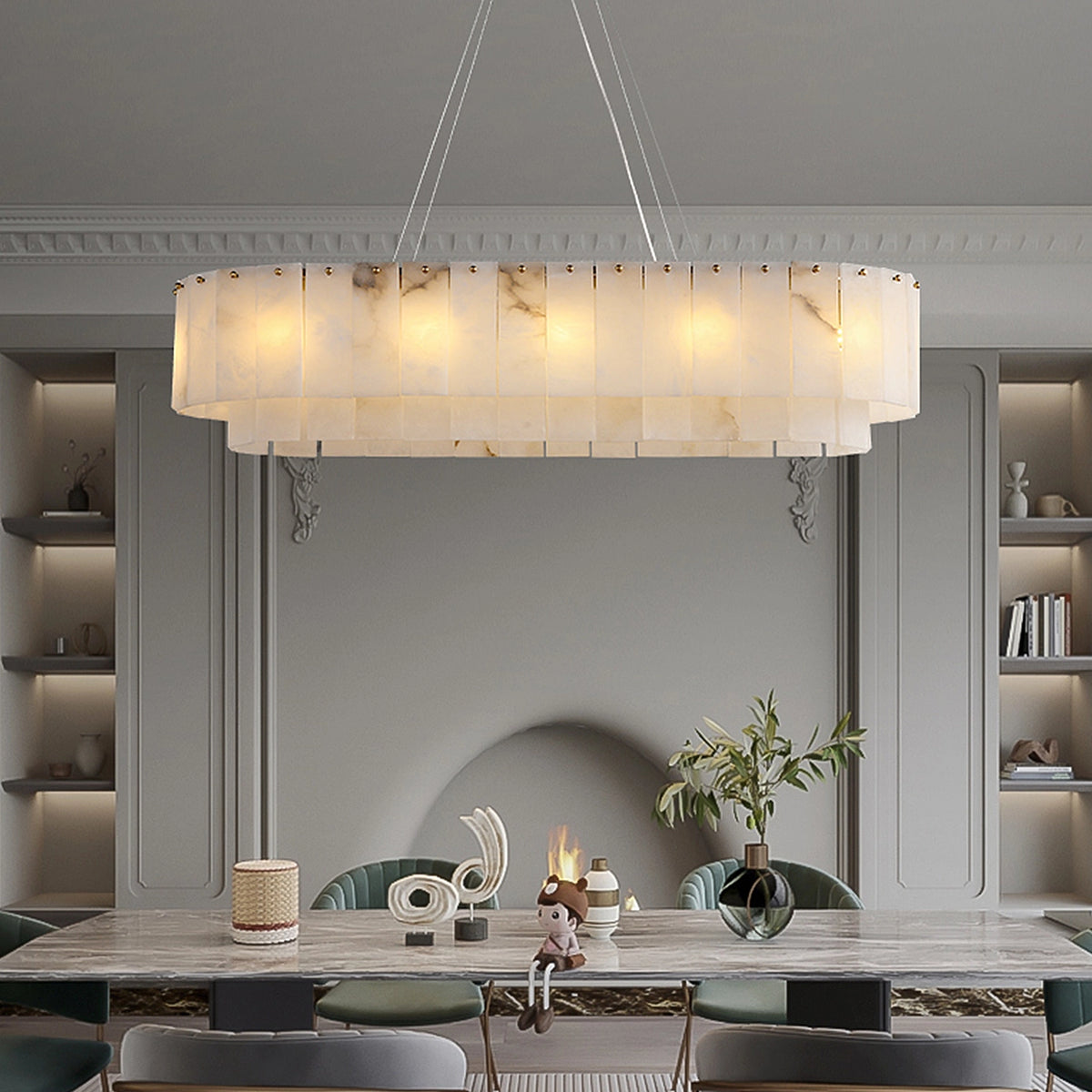 Alabaster Two Tier Chandelier