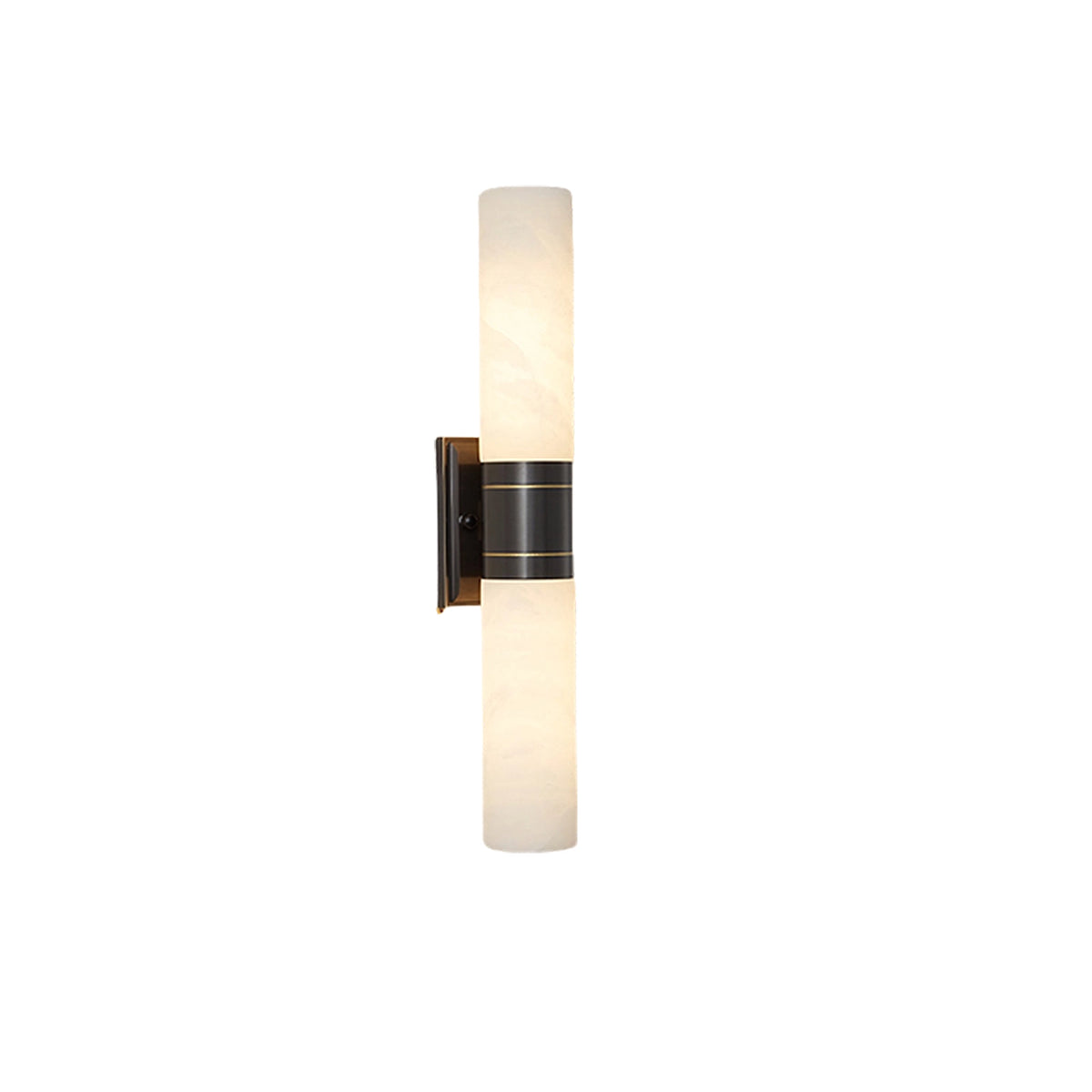 Alabaster cylindrical wall lamp