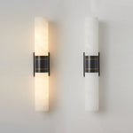 Alabaster cylindrical wall lamp