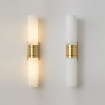Alabaster cylindrical wall lamp