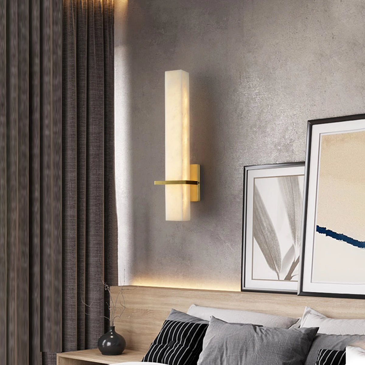 Alabaster rectangle Wall Lamp