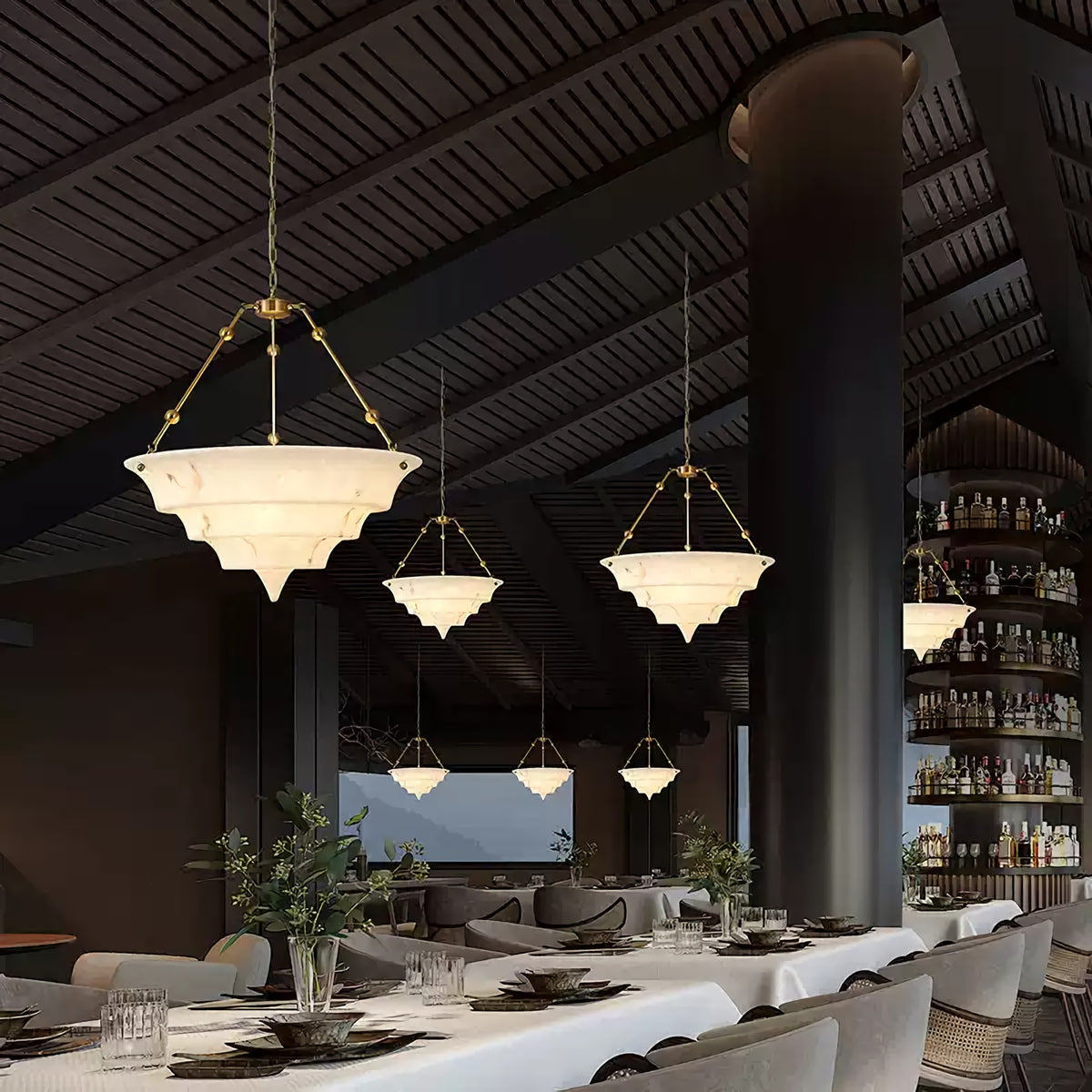 Art Deco Resin Chandelier