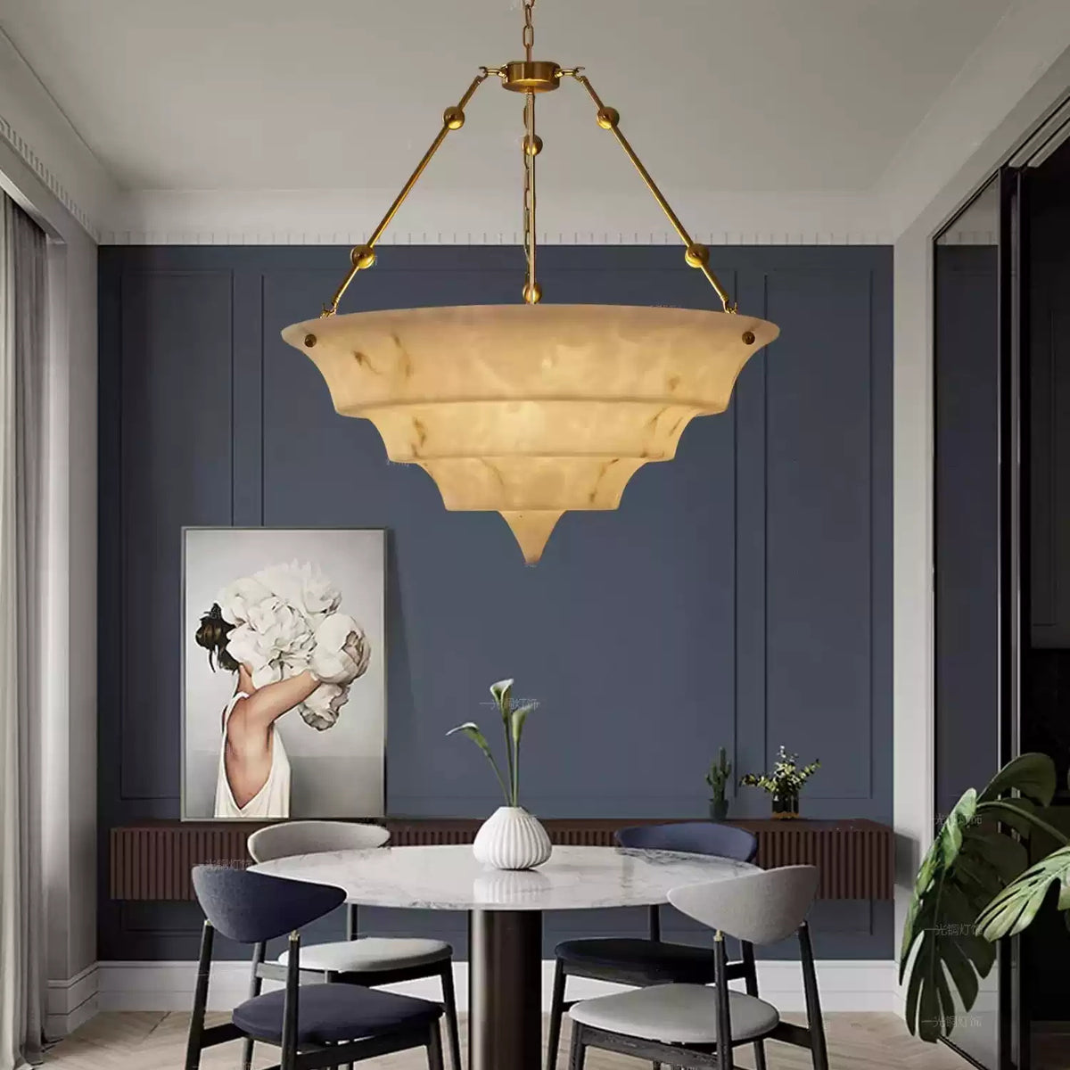 Art Deco Resin Chandelier