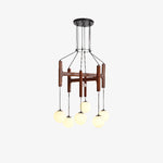 Astra Wood Orb Chandelier