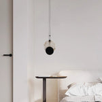 Black Paint Iron Disc Marble Pendant Lamp