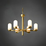 Brass Arm Alabaster Chandelier