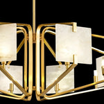 Brass Frame Alabaster Panel Chandelier