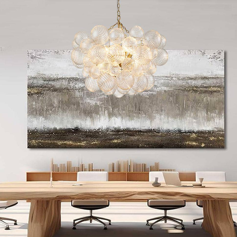 Bubble Spiral Glass Sphere Chandelier