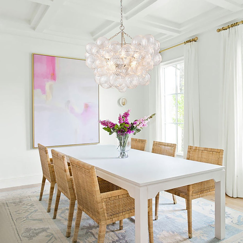 Bubble Spiral Glass Sphere Chandelier