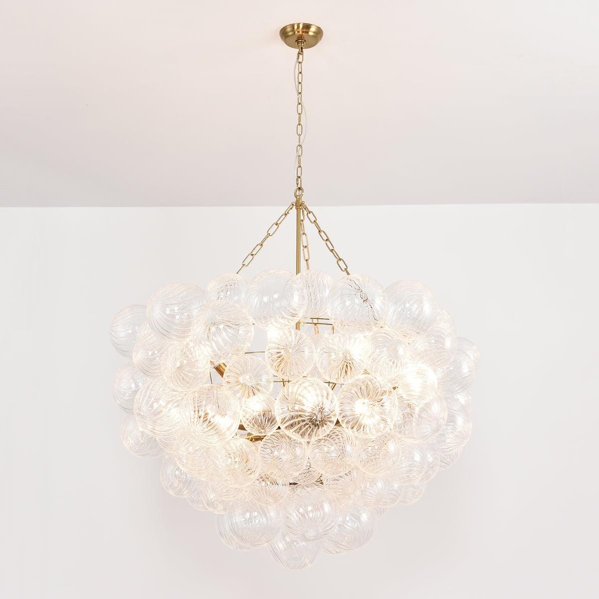 Bubble Spiral Glass Sphere Chandelier