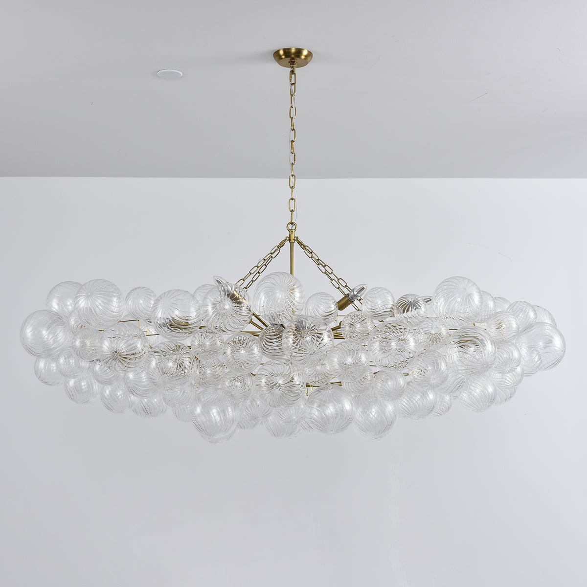 Bubble Spiral Glass Sphere Chandelier