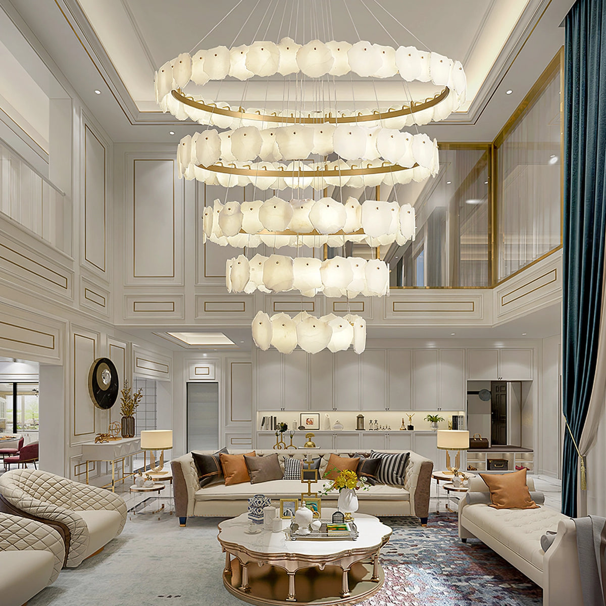 Burton Multi-tiered Alabaster Chandelier
