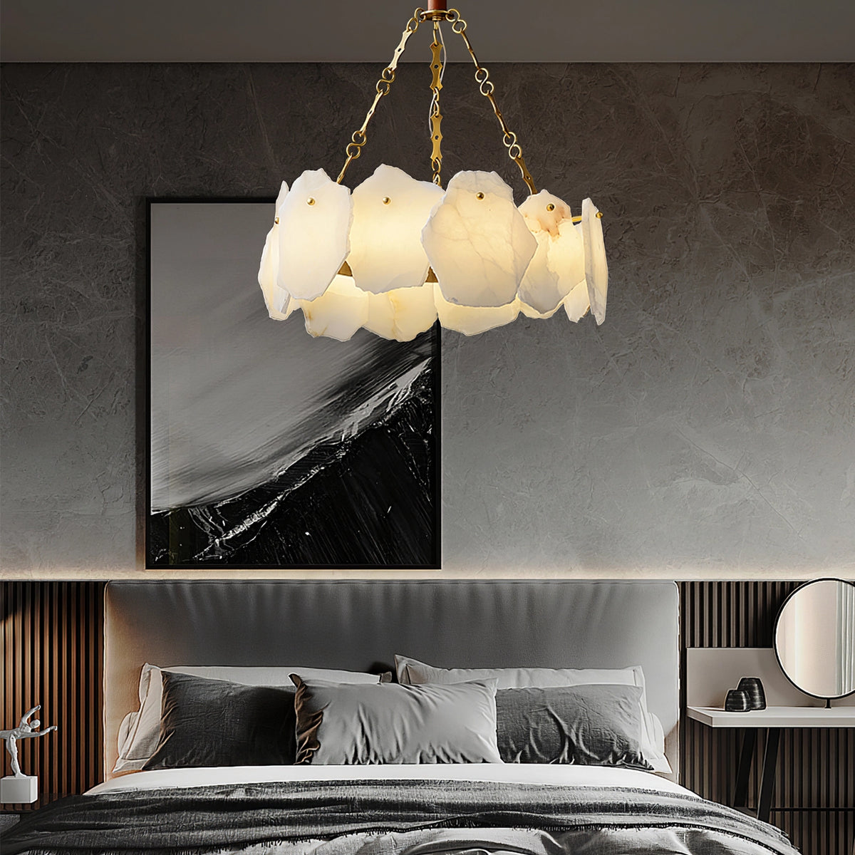 Burton Round Alabaster Chandelier