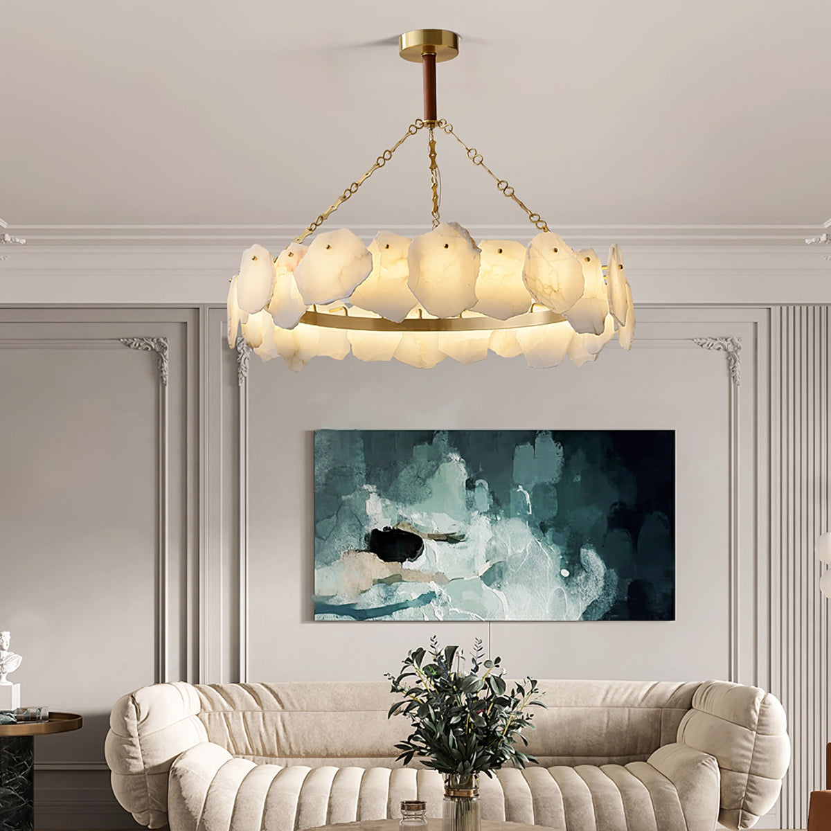 Burton Round Alabaster Chandelier