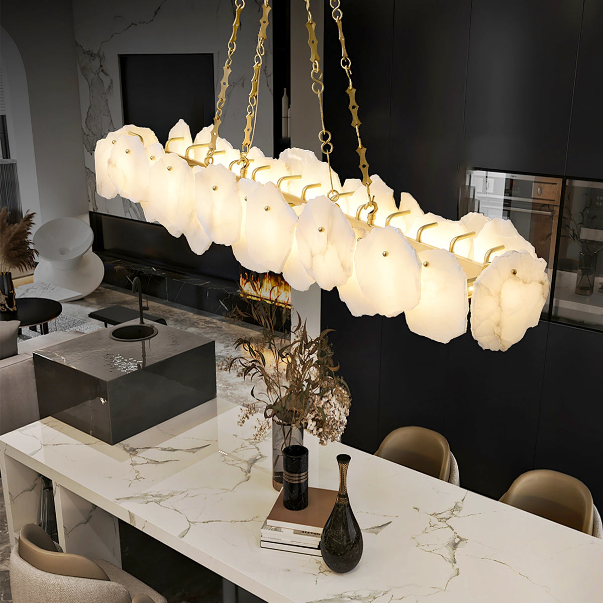 Burton Round Alabaster Chandelier