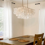 Capiz Rectangle Layering Chandelier