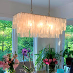 Capiz Rectangle Layering Chandelier