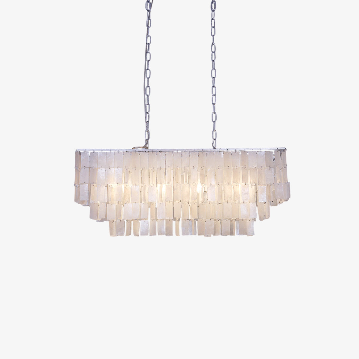 Capiz Rectangle Layering Chandelier